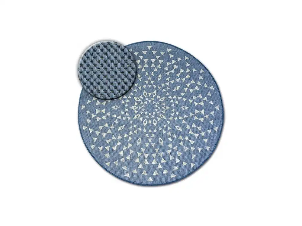 Betrouwbaar Kulatý koberec Sisal FLAT 48715/591 modrý