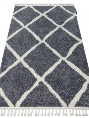 Flitsaanbieding Kusový koberec BERBER CROSS B5950 šedý bílý