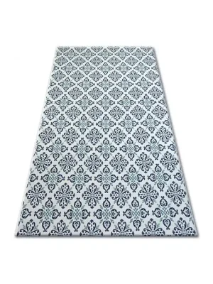 Certifikovaný Kusový koberec Sisal COLOR 19246/969 Květy bílý