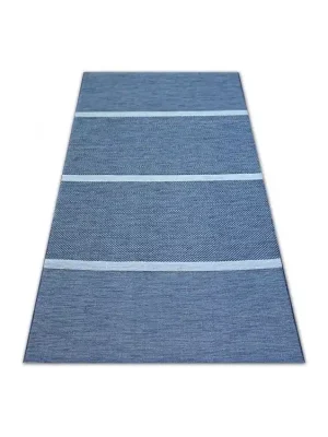Kusový koberec Sisal COLOR 47011/309 Pruhy modrý Sezónní Sleva