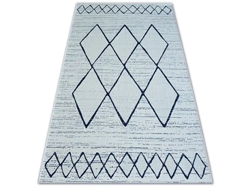 Kusový koberec Sisal COLOR 47272/396 bílý geometrický vzor Snelle Levering