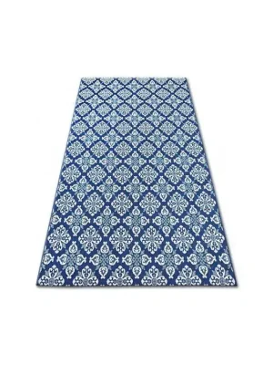 Omezená Nabídka Kusový koberec Sisal COLOR 19246/699 Květy modrý