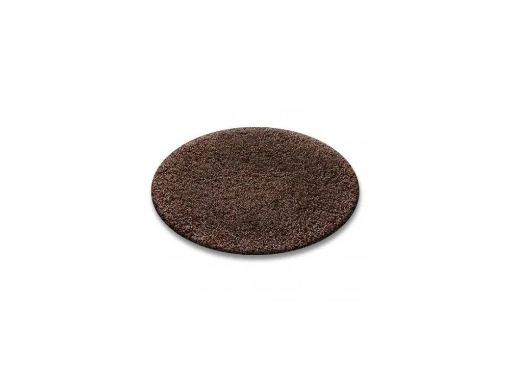 Kulatý koberec SHAGGY 5cm tmavě hnědý Koop Vandaag