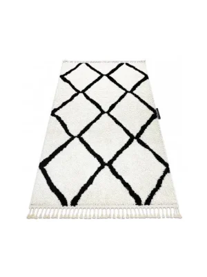 Pouze Dnes Kusový koberec BERBER CROSS bílý černý