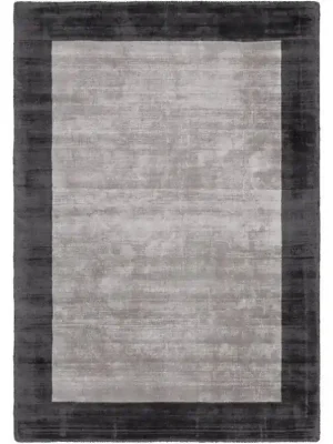 Hete Deal Moderní kusový koberec Blade Border Charcoal Silver stříbrný