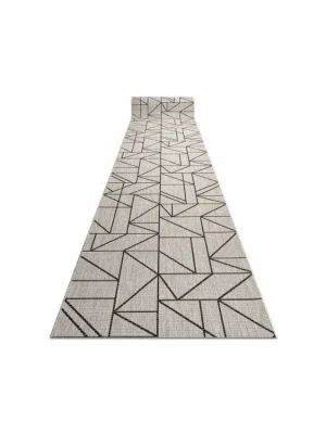 Laatste Versie Běhoun Sisal FLOORLUX 20605 Trojúhelníky stříbrný / černý