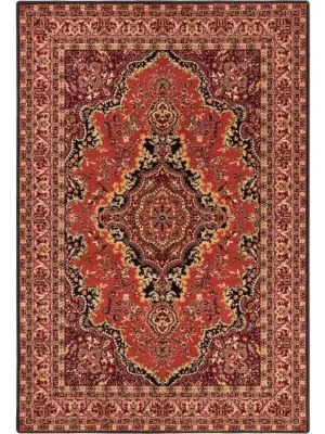 Zlevněný Kusový koberec vlněný Agnella Isfahan Almas Černý / Červený