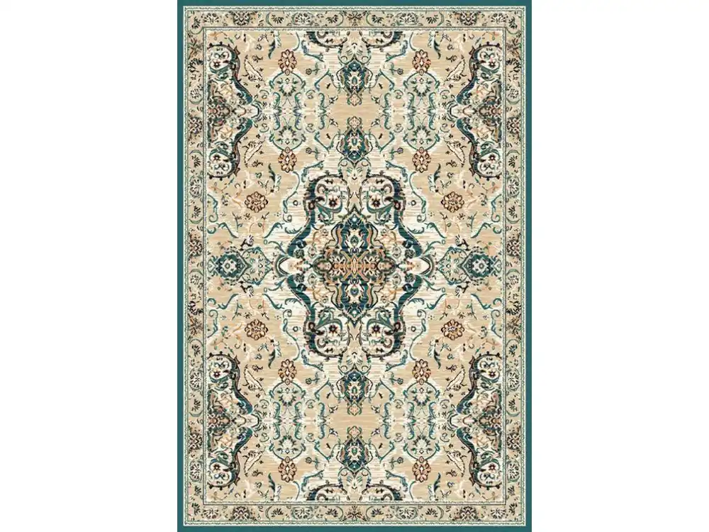 Must-Have Kusový koberec vlněný Agnella Isfahan Lorica Tmavě Béžový Zelený