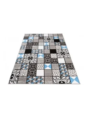 Kusový koberec moderní MAYA Z906B Patchwork šedý modrý Vrácení Zdarma