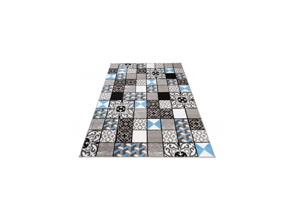 Kusový koberec moderní MAYA Z906B Patchwork šedý modrý Gratis Retour