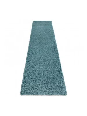 Přímo Od Výrobce Koberec Běhoun jednobarevný SOFFI shaggy 5cm modrý
