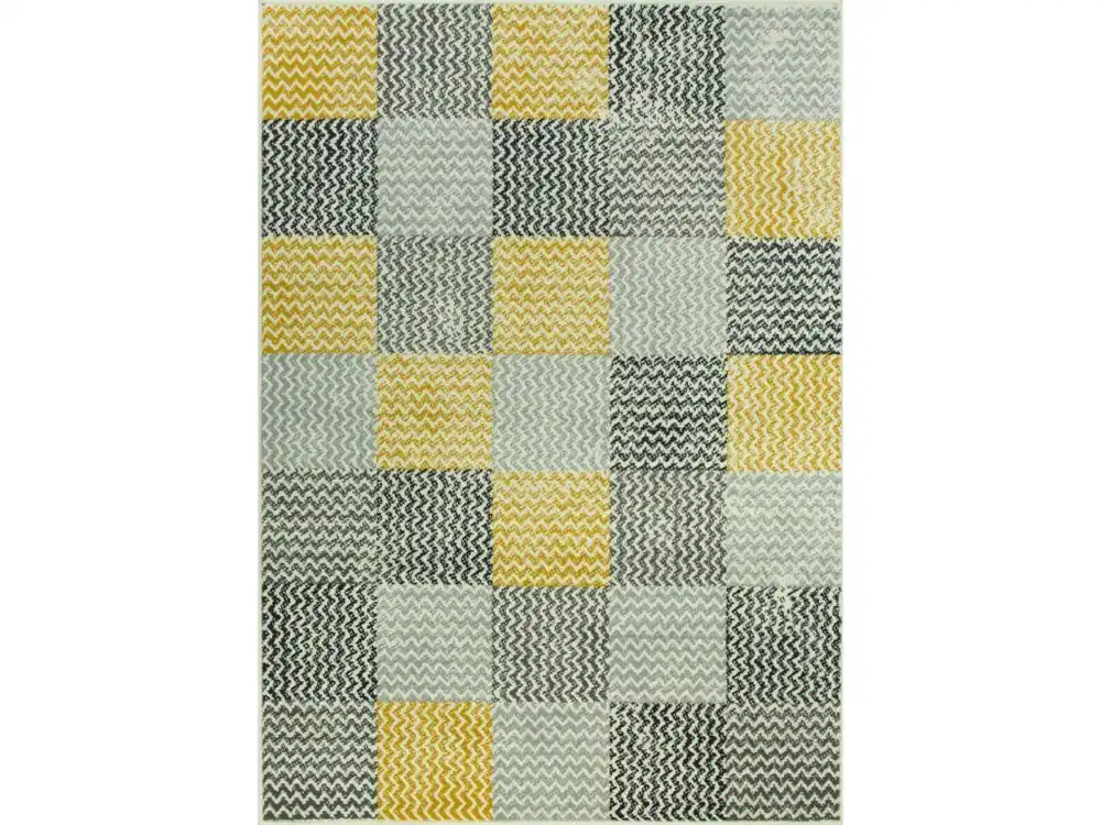 Speciale Aanbieding Kusový koberec LUNA 503568/89935 hořčicový patchwork