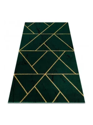 Kusový koberec EMERALD 1012 Luxusní geometrický zelený zlatý Nejprodávanější