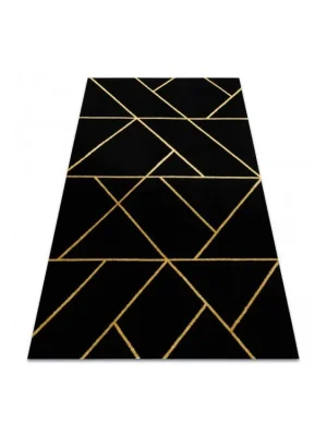 Sezónní Sleva Kusový koberec EMERALD 1012 Luxusní geometrický černý zlatý