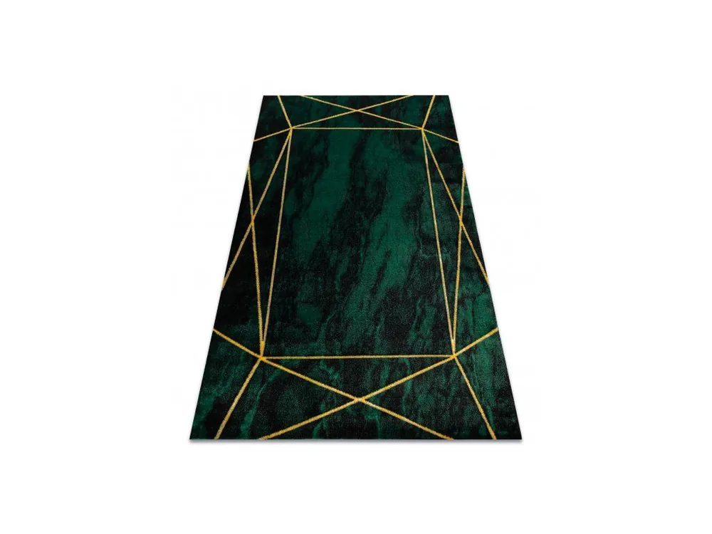 Bestel Nu Kusový koberec EMERALD 1022 Luxusní moderní geometrický zelený zlatý