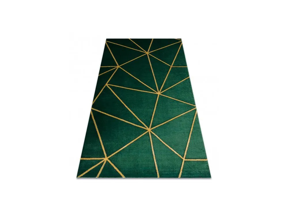 Kusový koberec EMERALD 1013 Luxusní geometrický zelený zlatý Akční Cena