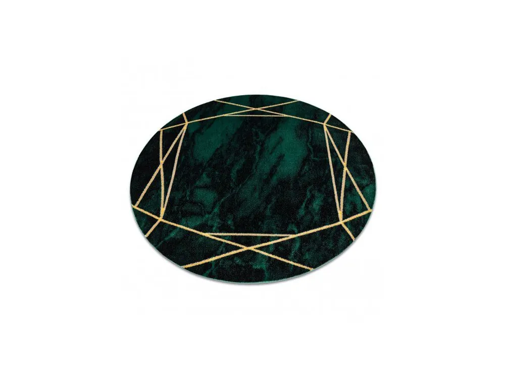 Laatste Versie Kulatý koberec EMERALD 1022 Luxusní moderní geometrický zelený zlatý