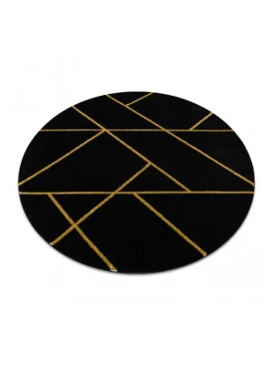 Exclusieve Akce Kulatý koberec EMERALD 1012 Luxusní geometrický černý zlatý