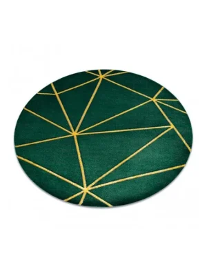 Dokud Zásoby Vydrží Kulatý koberec EMERALD 1013 Luxusní geometrický zelený zlatý