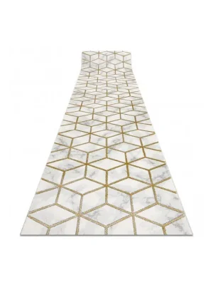 Běhoun EMERALD 1014 Luxusní geometrický 3D krémový zlatý Exclusieve Akce