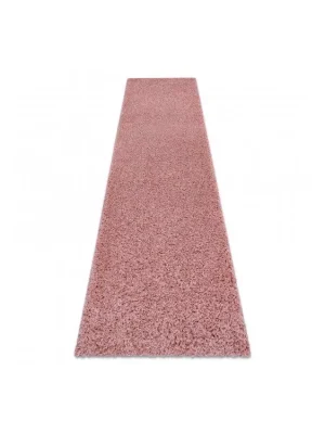 Sleva Koberec Běhoun jednobarevný SOFFI shaggy 5cm růžový