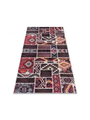Nejlepší Cena Kusový koberec vhodný k praní ANDRE 2305 Orientalní patchwork protiskluzový bordó hnědý