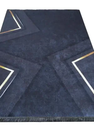 Nakupujte Hned Moderní kusový koberec BLACK and GOLD 09 Geometrický protiskluzový černý zlatý