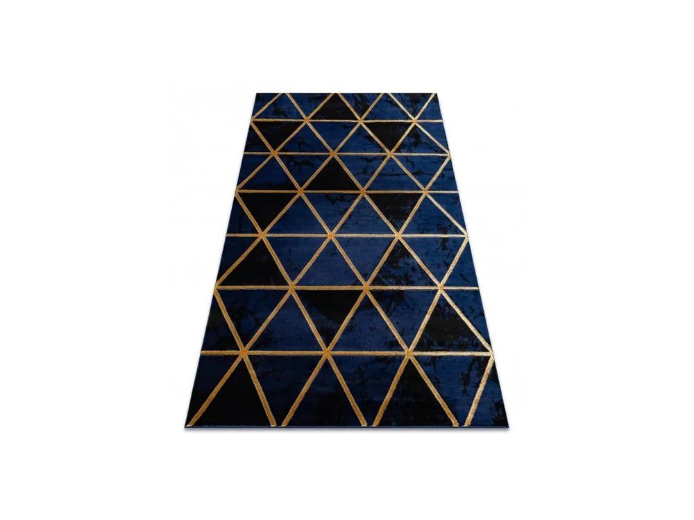 Finale Uitverkoop Kusový koberec EMERALD 1020 Luxusní geometrický moderní modrý zlatý