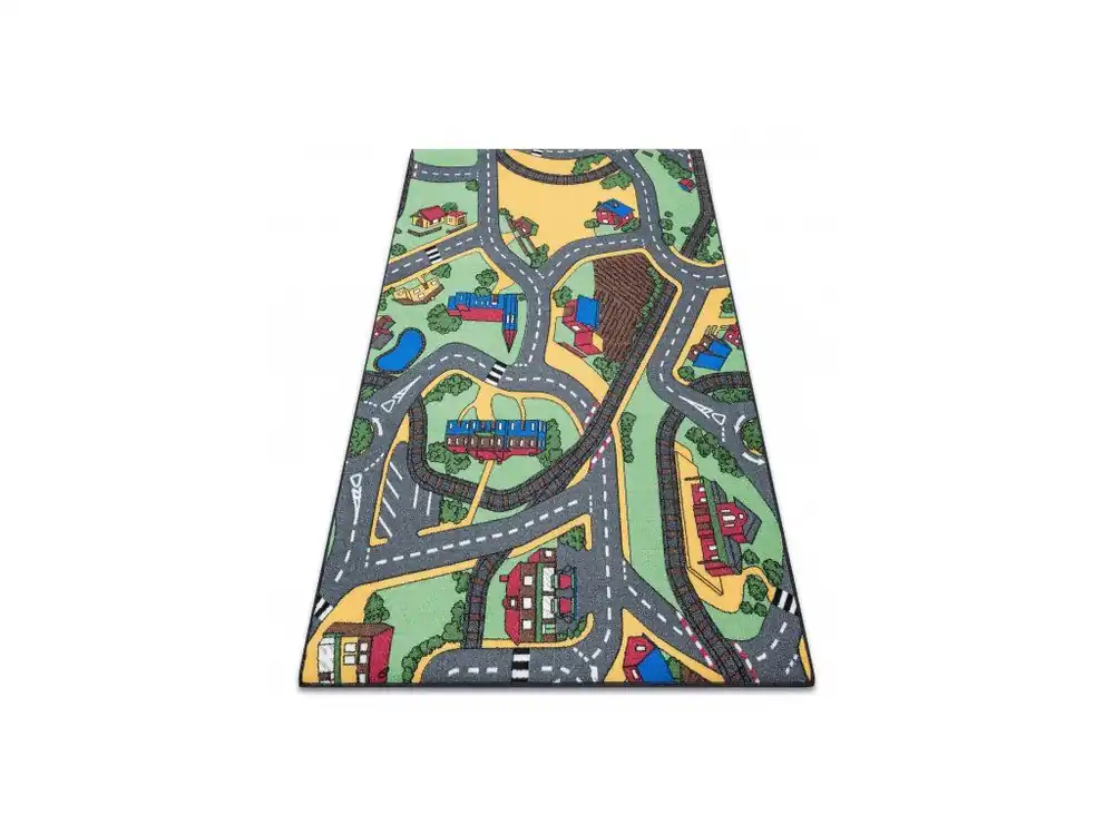 Aanbieding Dětský kusový koberec REBEL ROADS Playtime 95 Město uličky protiskluzový šedý zelený