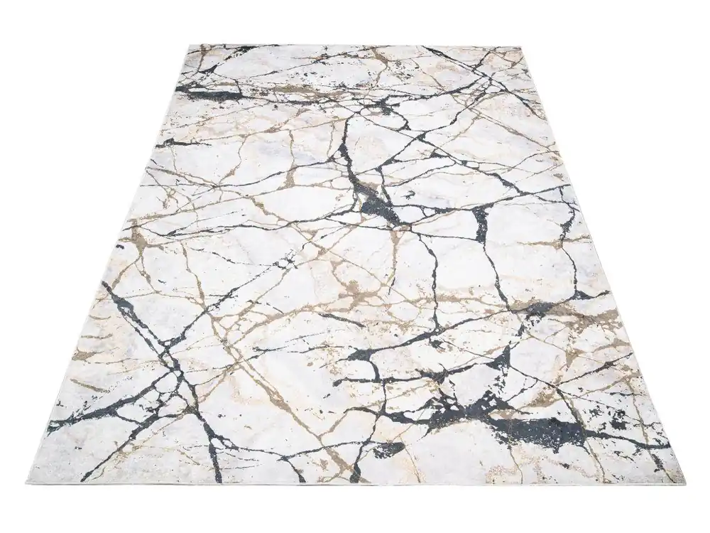 Kusový koberec pratelný TOSCANA 21136 Mramor abstraktní pogumovaný krémový šedý Denní Nabídka