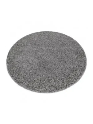 Levný Kulatý koberec jednobarevný SOFFI shaggy 5cm šedý