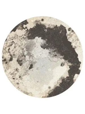 Značkový Kulatý koberec vlněný Agnella Tempo Natural Moon Grafitový šedý
