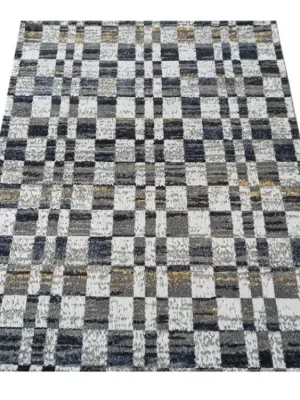 Oblíbený Kusový koberec LARA 05 Moderní Geometrický krémový šedý modrý