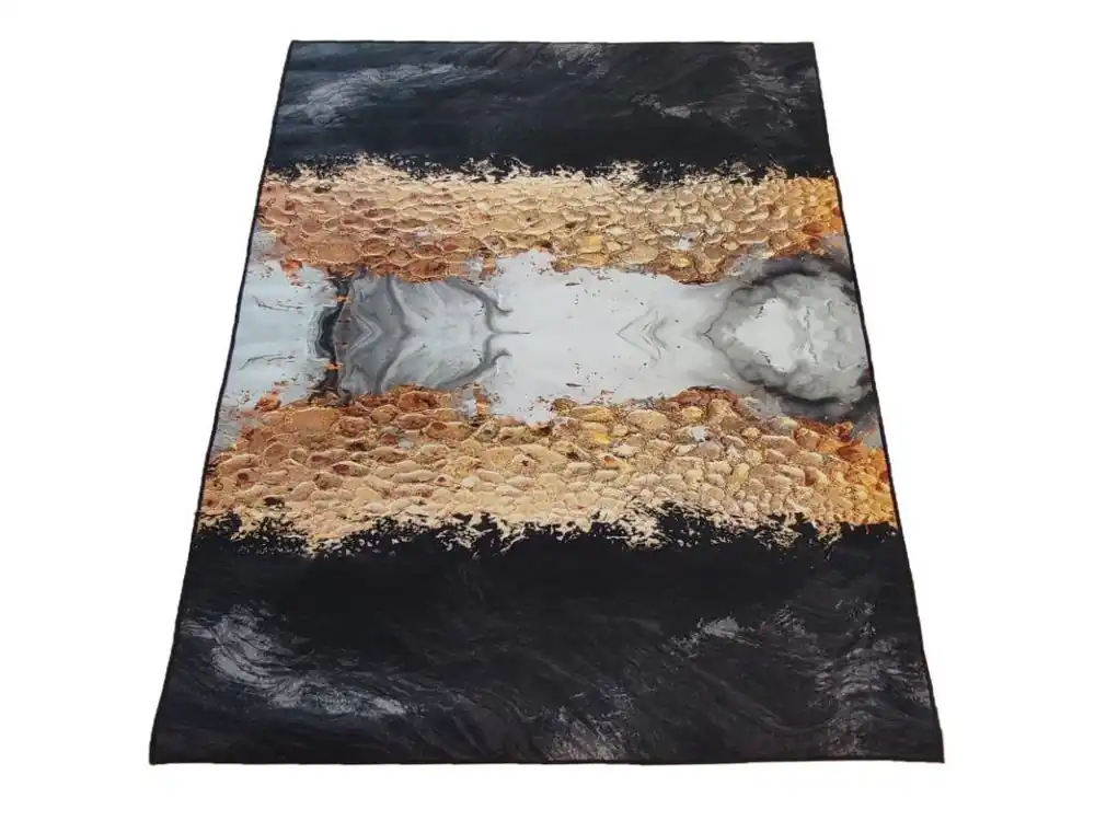 Dagaanbieding Moderní kusový koberec BLACK and GOLD N 13 Abstraktní černý zlatý