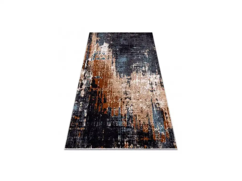 Kusový koberec pratelný MIRO 51454.802 Abstraktní protiskluzový modrý béžový Voordeelprijs