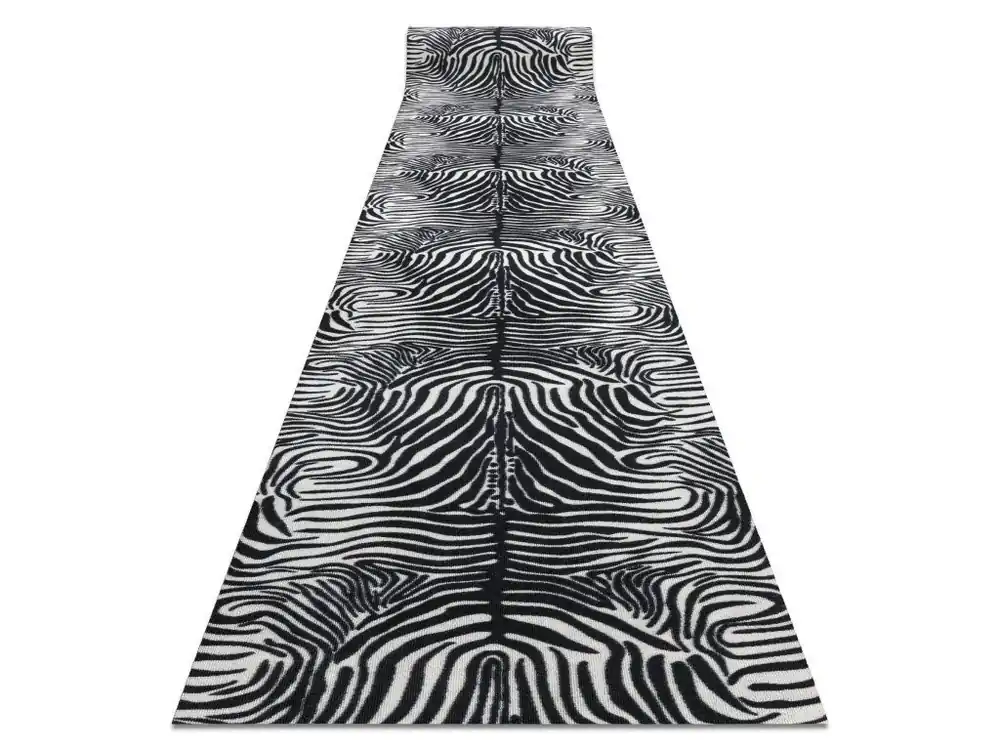 Běhoun pogumovaný DIGITAL ZEBRA Zvířecí kůže bílý černý Laatste Kans
