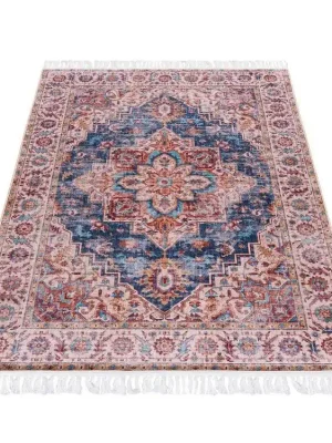 Bezpečná Platba Kusový koberec CHENILLE PRINTED Y-169A Klasický hnědý modrý