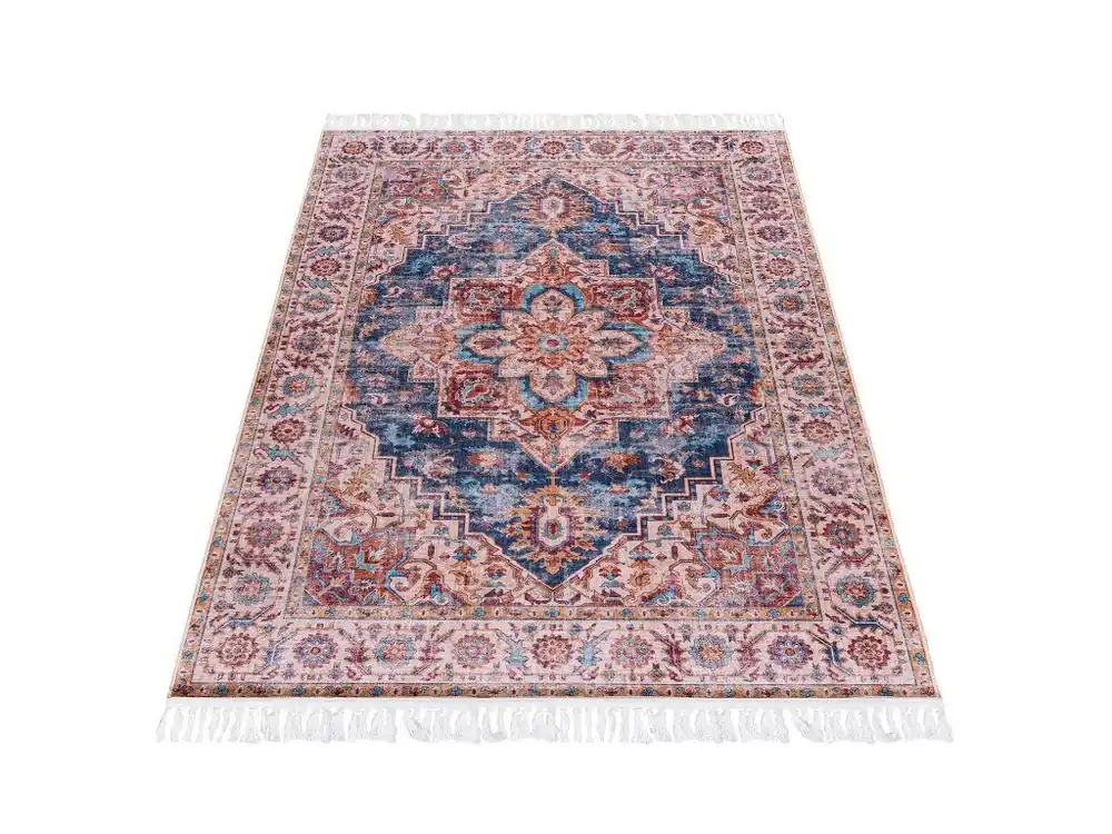 Veilige Betaling Kusový koberec CHENILLE PRINTED Y-169A Klasický hnědý modrý