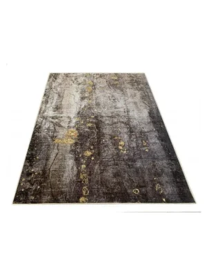 Kusový koberec FLANNEL PRINTED Y-272A šedý žlutý hnědý Kupte Ještě Dnes