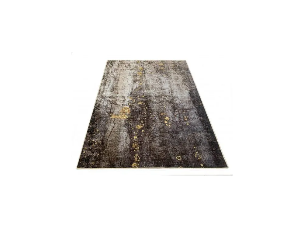 Kusový koberec FLANNEL PRINTED Y-272A šedý žlutý hnědý Kupte Ještě Dnes