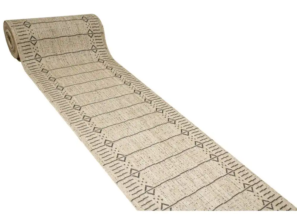 Goedkoop Běhoun sisalový Terra Aztec 04 Geometrický béžový grafitový