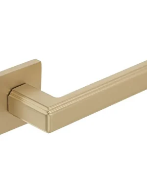 Premium Klika TESSERA hranatá rozeta - kartáčované zlato - (komplet 2 ks)