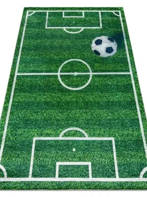 Sezónní Sleva Dětský kusový koberec vhodný k praní BAMBINO 51760 Fotbal kopačák zelený