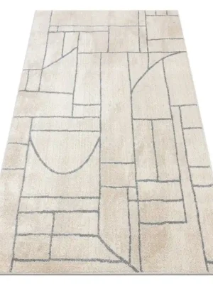 Kusový koberec FUSION 0806 Geometrický Moderní krémový světle šedý Bezpečná Platba