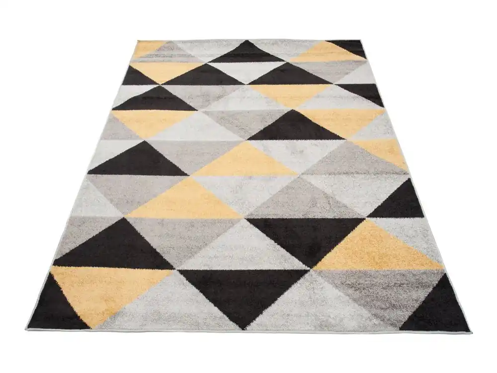 Kusový koberec LAZUR C945C Geometrický šedý žlutý Beperkte Voorraad