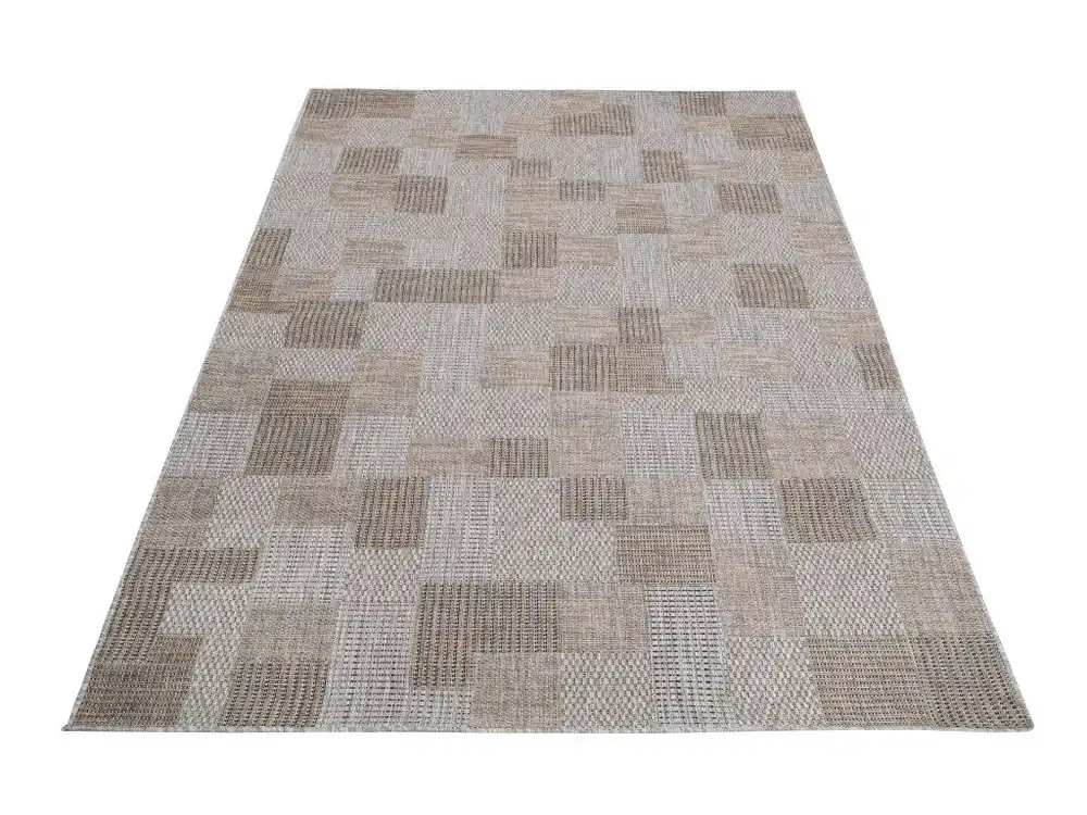 Kusový koberec Sisal MELISSA KM27A Kostky Geometrický šedý Betrouwbaar