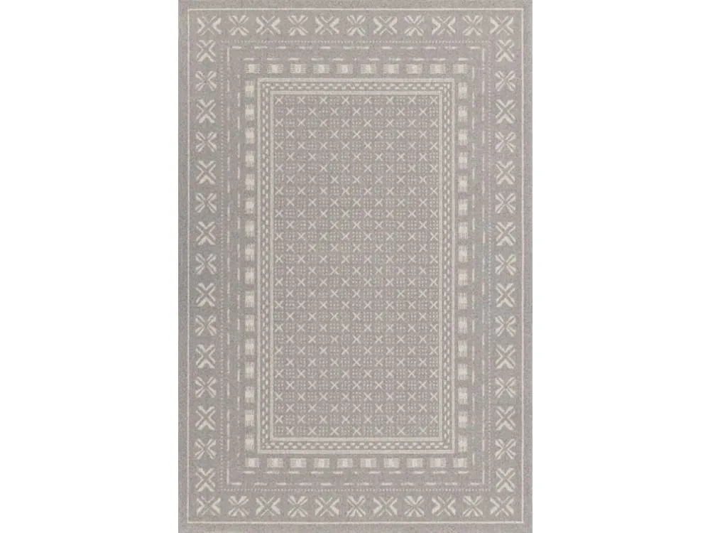 Kusový koberec vlněný Agnella Noble Blockprint Geometrický šedý Gratis Retour