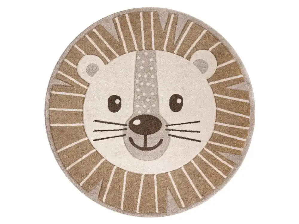 Speciale Aanbieding Kulatý dětský koberec KIDDO 4424 Lev béžový krémový