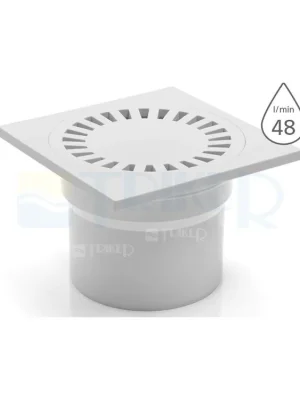 Premium Vpusť podlahová DNS 110 P b s vodní hladinou, spodní odpad 110 mm, plastová mřížka/bílá