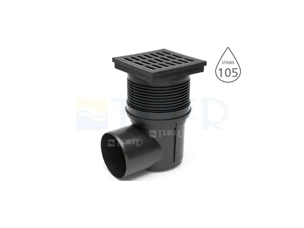 Nu Kopen Vpusť kanalizační KVB 110 V s vodní hladinou, boční odpad 110 mm, plastová mřížka